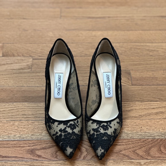 JIMMY CHOO Love 85 leather-trimmed lace pumps - Picture 4 of 4